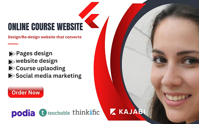 Gig Preview - Online course podia kajabi teachable thinkific online course website salesfunnel