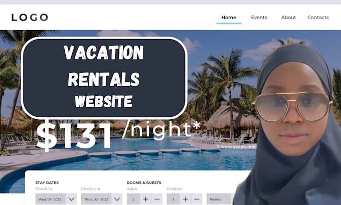 Gig Preview - Build vacation rental website, lodgify website, airbnb, design vacation website