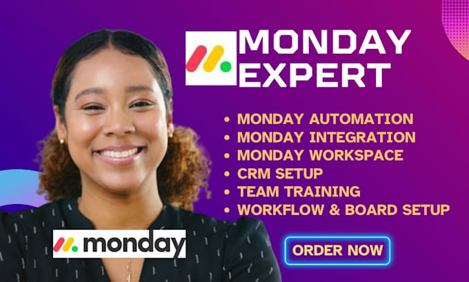 Gig Preview - Setup monday crm integration monday workflow  monday make com expert