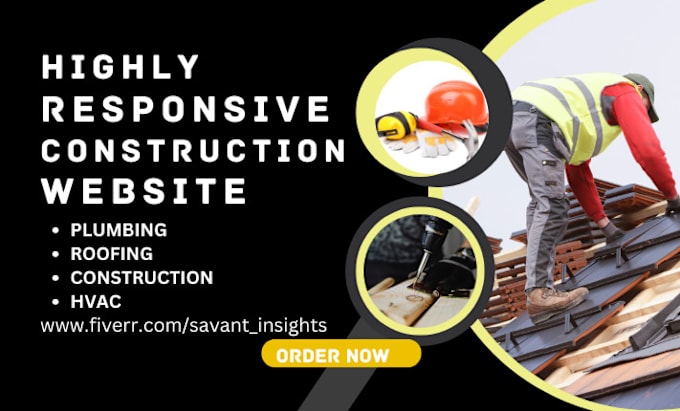 Gig Preview - Design roofing plumbing hvac construction contractor remodeling handyman website