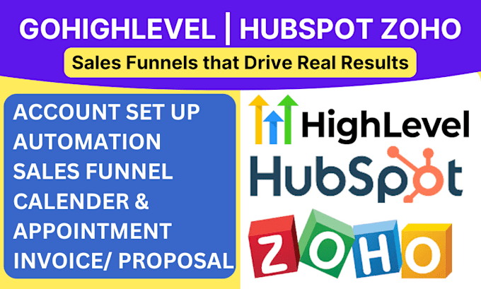 Gig Preview - Be your hubspot crm automation expert, zoho campaign, gohighlevel sales funnel