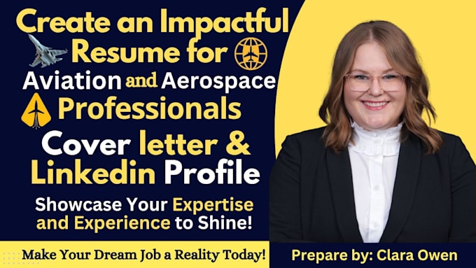 Gig Preview - Write aviation and aerospace resume for pilots engineers and flight attendant