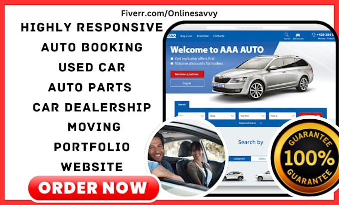 Gig Preview - Business directory car dealership auto booking automotive car rental website