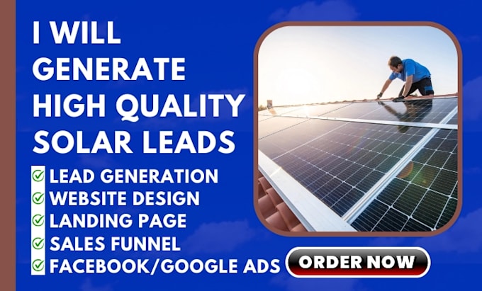 Bestseller - generate highly exclusive solar leads design solar website solar landing page