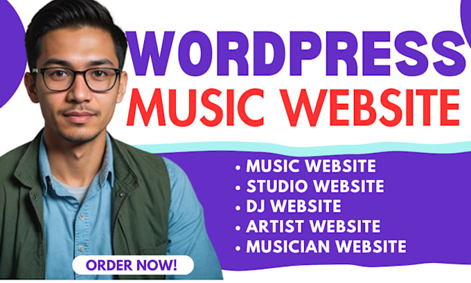 Gig Preview - Build music website artist website record label website dj website, music logo