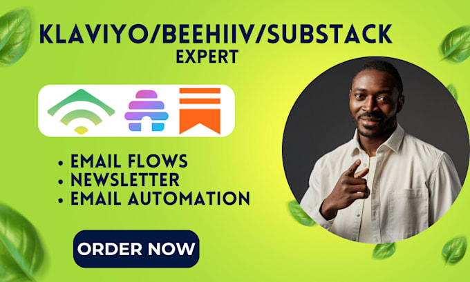 Gig Preview - Do klaviyo email marketing flows beehiiv substack newsletter automation campaign