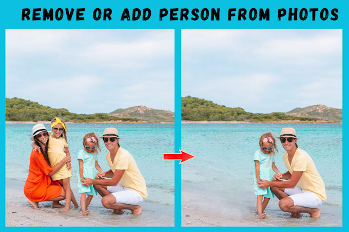 Gig Preview - Add or remove person, people or object, from photos in photoshop