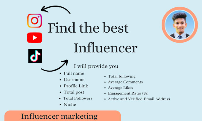 Gig Preview - Find best influencer for influencer marketing