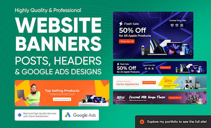 Gig Preview - Do website banners, headers, and ads for optimal traffic