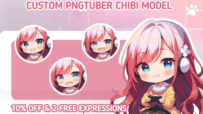 Gig Preview - Draw pngtuber chibi character live2d rigging model png tuber vtuber giftuber