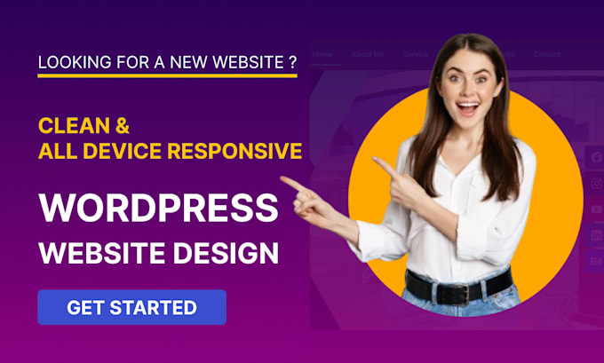 Gig Preview - Design a clean and responsive customizable wordpress website for you