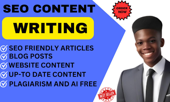 Gig Preview - Write SEO friendly content , optimized articles, and blog posts