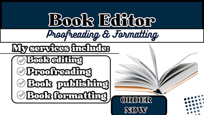 Gig Preview - Be your developmental book editor, novel book editing, ebook proofreading