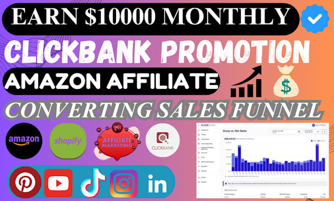 Gig Preview - Setup clickbank amazon affiliate marketing sales funnel affiliate link promotion