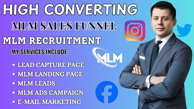 Gig Preview - Setup mlm recruitment funnel, MLM sales funnel, MLM network marketing, MLM leads