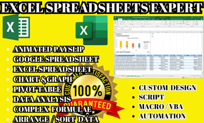 Gig Preview - Do create a custom excel spreadsheet with formulas or macro, excel template, vba