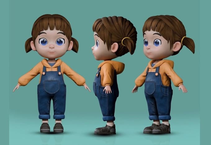 Gig Preview - 3d stylized character 3d cartoon character 3d game character modelling rigging