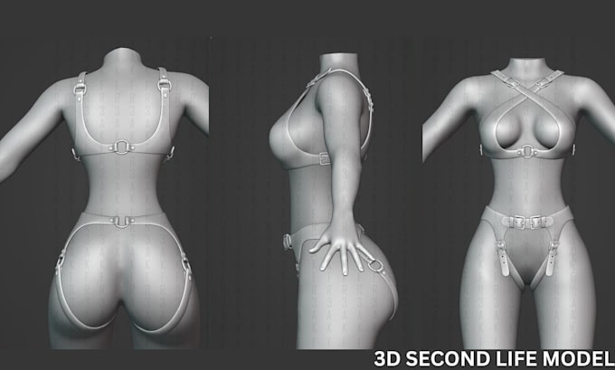 Gig Preview - 3d second life model realistic fashion clothing design 3d garment rigging vrchat