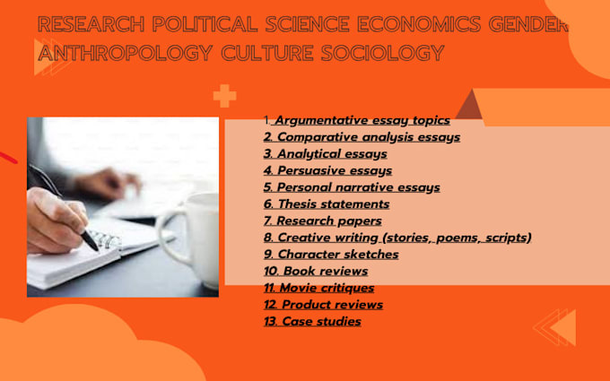 Gig Preview - Research political science economics gender  anthropology culture sociology