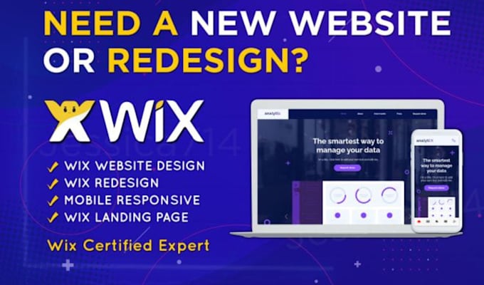 Gig Preview - Create wix website redesign, wix website design or redesign wix website