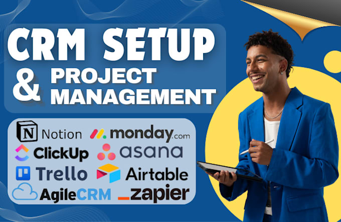 Gig Preview - Setup monday trello asana clickup notion zapier agile CRM