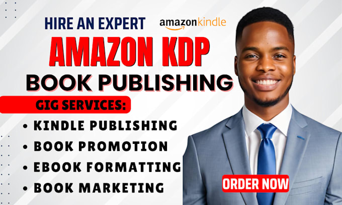 Gig Preview - Amazon KDP book publishing kindle ebook promotion amazon KDP ads book marketing