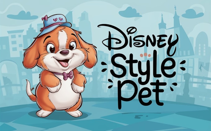 Gig Preview - Draw disney style pet portrait cartoon style