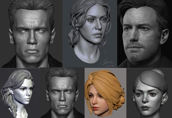 Gig Preview - Sculpt realistic 3d head model for printing 3d bust masks helmets 3d face model