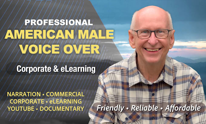 Gig Preview - Record an american male corporate or elearning voiceover