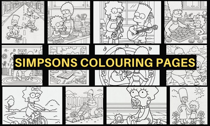 Gig Preview - Send 48 simpsons colouring pages for kids