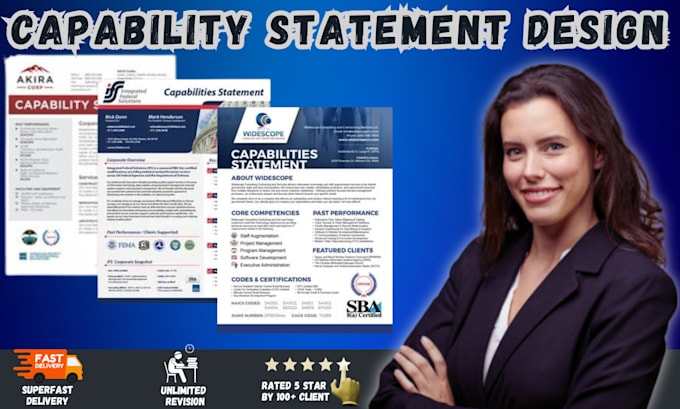 Gig Preview - Design professional federal government capability statement, government contract