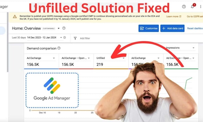 Gig Preview - Reduce google adx unfilled impressions to boost revenue