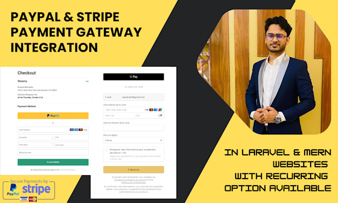 Gig Preview - Integrate paypal stripe payment gateway to laravel mern next