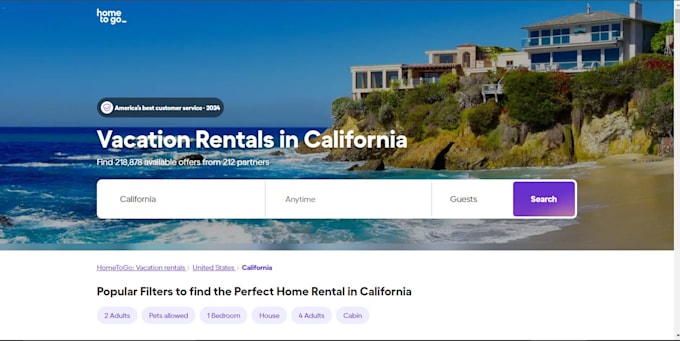 Gig Preview - Vacation rental website, vacation rental for rental website with direct booking