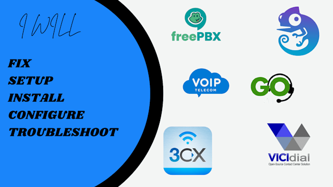 Gig Preview - Setup voip, asterisk, vicidial, freepbx, issabel  3cx, gns3 with sip trunk, dids