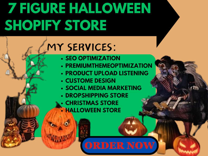 Gig Preview - Setup 7 figure halloween shopify store christmas cloths dropshipping build web