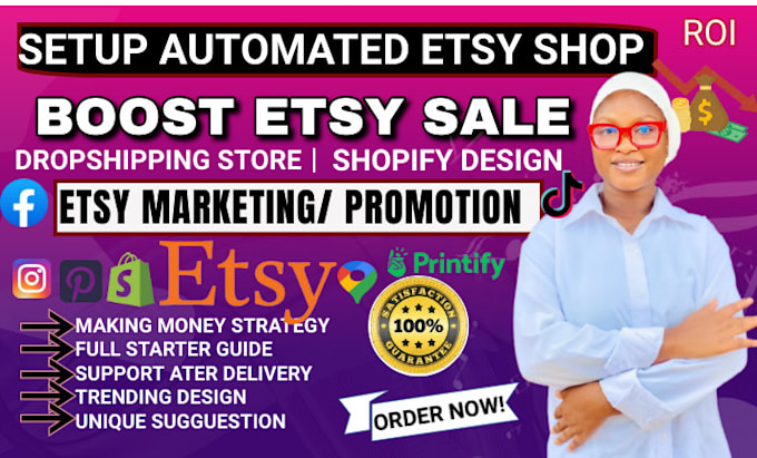 Bestseller - boost etsy shop marketing , promotion, etsy seo and do etsy dropshipping store