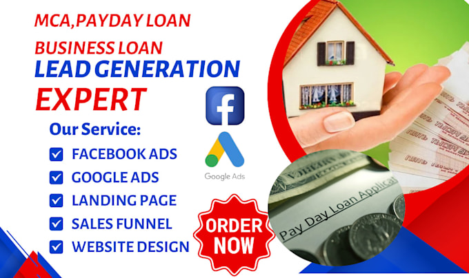 Gig Preview - Generate mca lead payday loan business loan lead generation loan lead mca lead