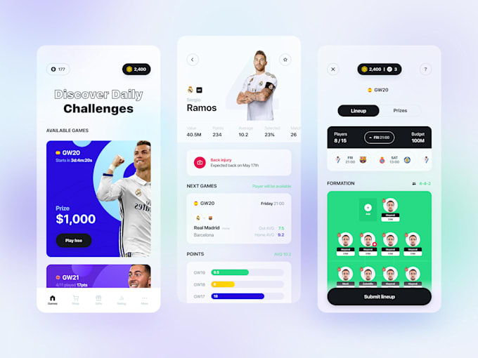 Gig Preview - Develop tournament app, fantasy sport app, esport website