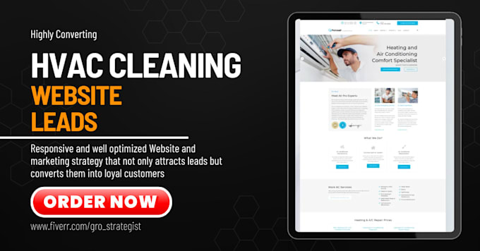 Gig Preview - Design converting cleaning website generate hvac lead air duct cleaning funnel