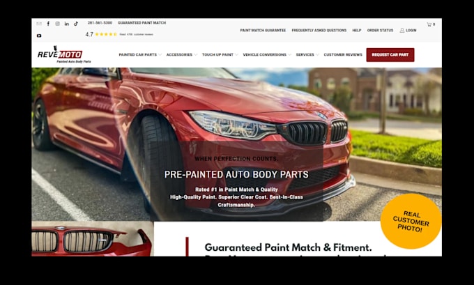 Gig Preview - Build durable auto parts shopify store auto repair website car parts store