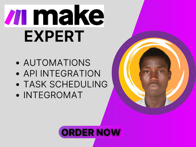 Gig Preview - Create an integromat make com zapier automation task process API integration