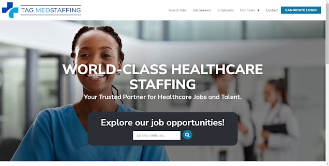 Gig Preview - Design healthcare staffing agency website, healthcare website, staffing website