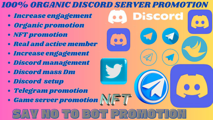 Gig Preview - Promote your discord server discord dm mass discord server setup discord crypto