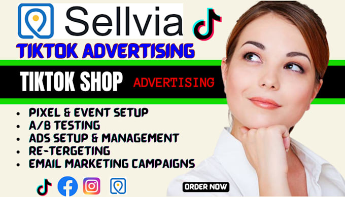 Gig Preview - Sellvia shop, sellvia store marketing, tiktok advertising