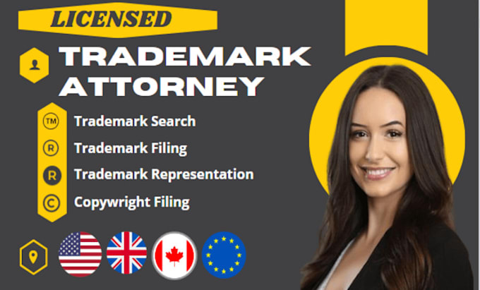 Gig Preview - Be your licensed patent, USA, canada trademark registration attorney, uspto