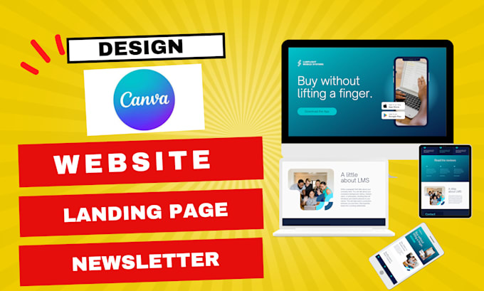 Bestseller - design canva website design newsletter and landing page using a pro account