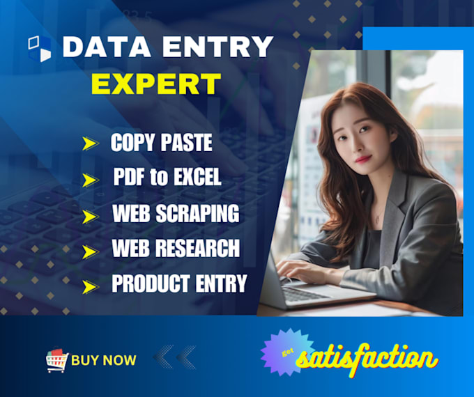 Gig Preview - Do data entry, copy paste, web research, PDF to ms excel