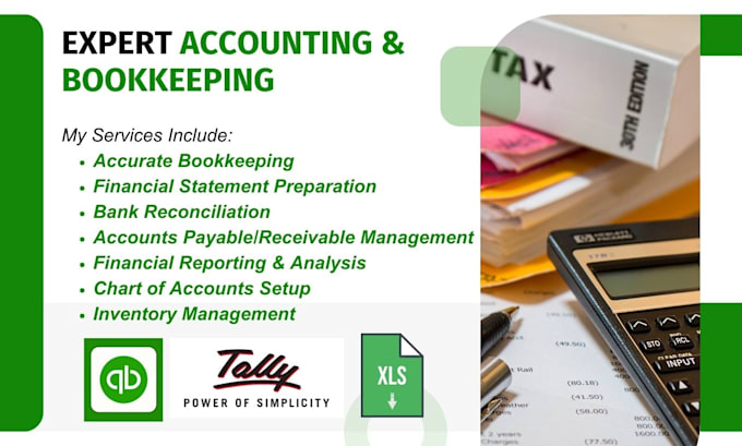 Bestseller - do book keeping using quickbooks, excel, tally, xero