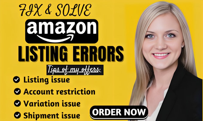 Gig Preview - Do amazon listing issue fixing, amazon shipment creation errors, issue fix